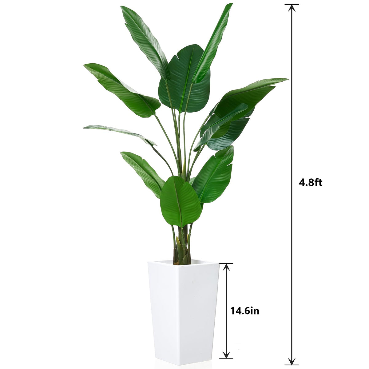 Maceta blanca resistente con base de cemento para estabilidad del árbol artificial Garvee