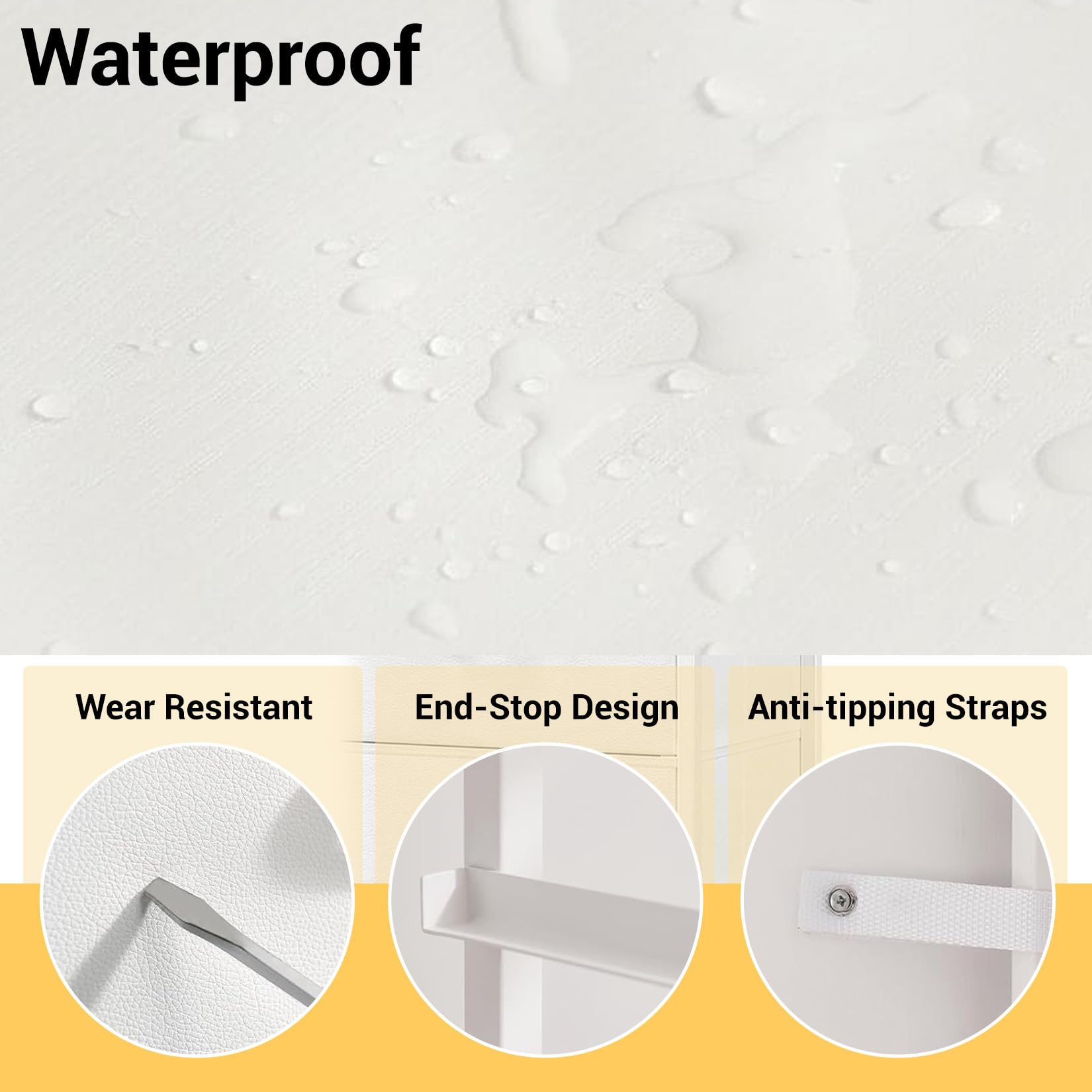 Cómoda Garvee con diseño moderno y acabado imitación madera en blanco para decoración del hogar