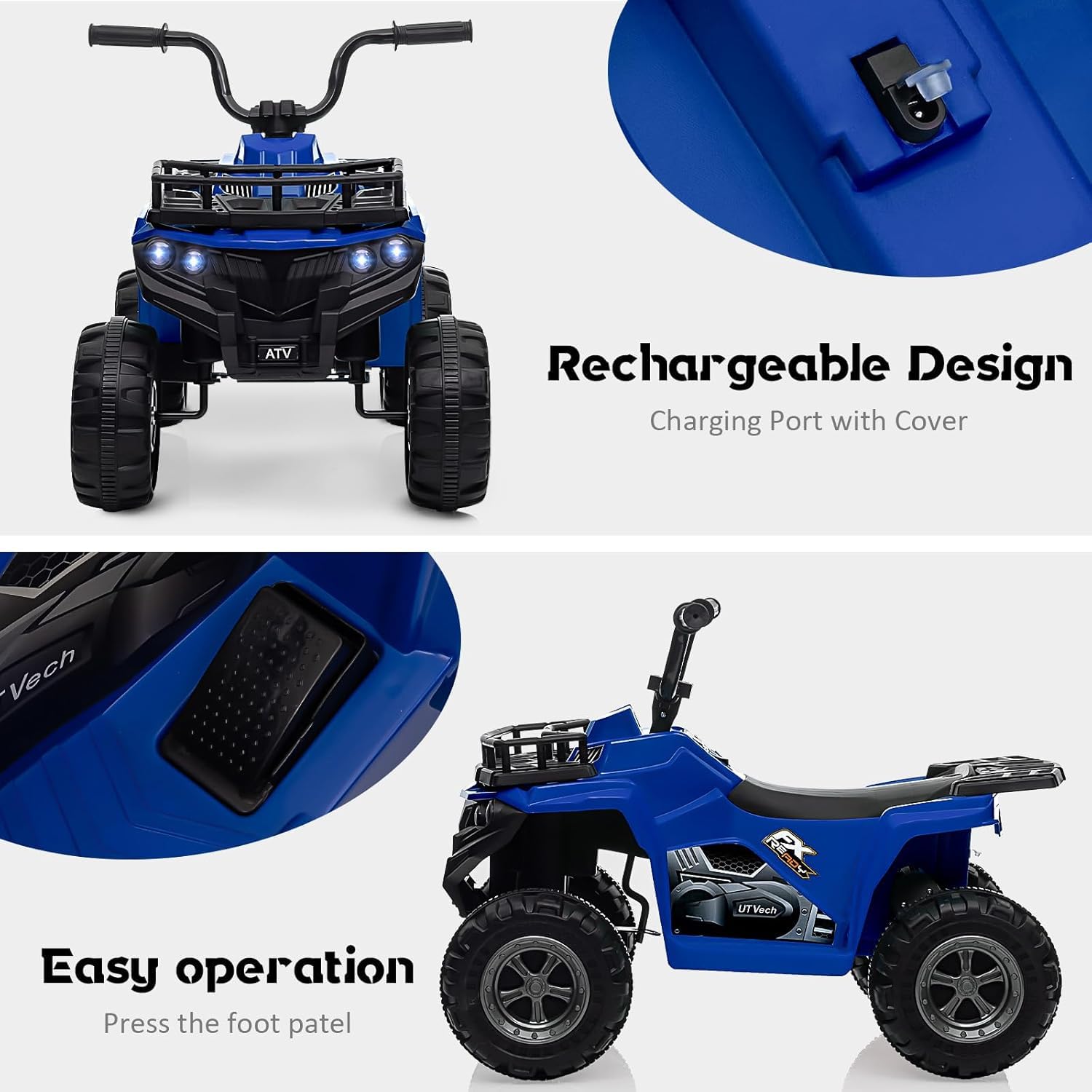 Control remoto del quad eléctrico Garvee con manejo intuitivo y funciones de seguridad para padres